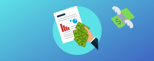 a hand holding money and reports sheet