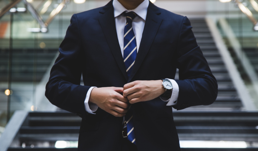 Close up image of man wearing a suit