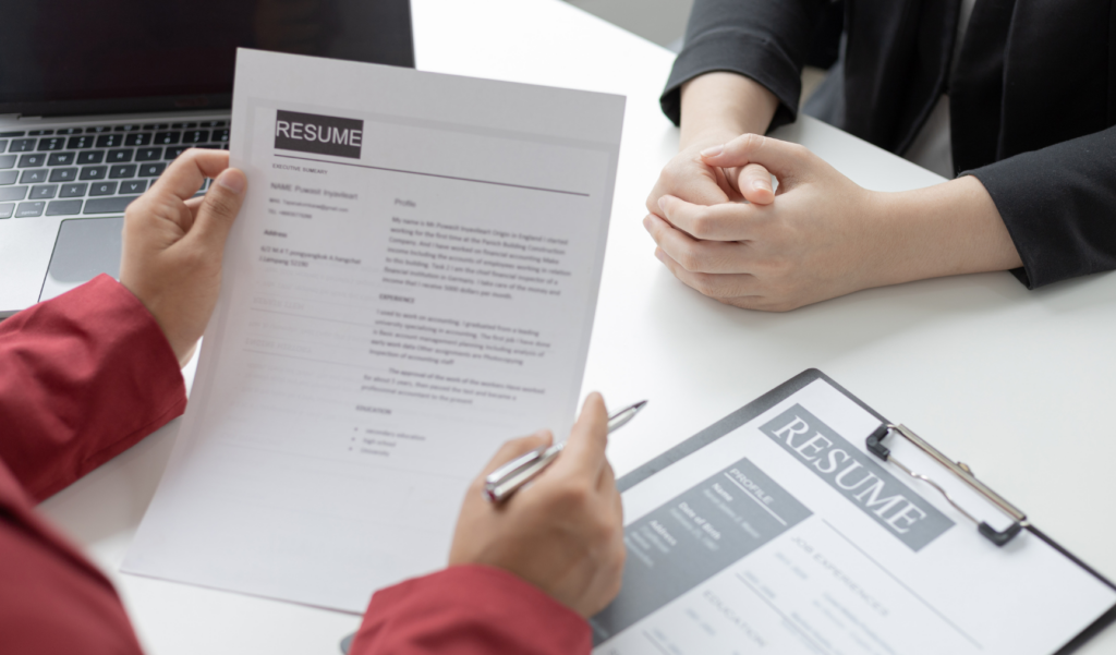 two people conducting an interview