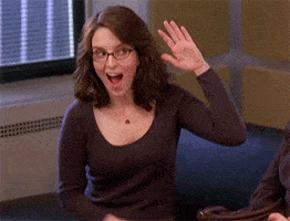 Liz Lemon giving herself a high five