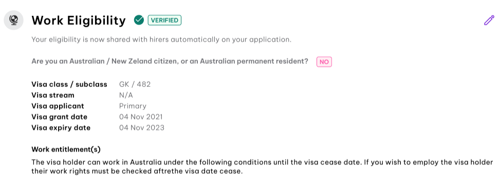 pre screening - work eligibility