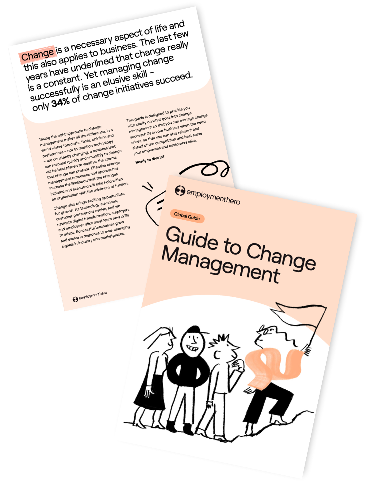 Screenshots of Change management Guide front pages