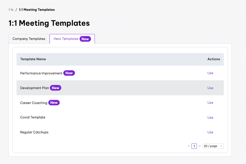 1-1 Hero Templates