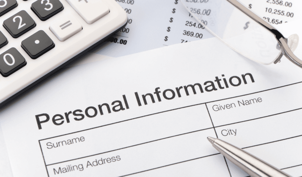 a personal information form