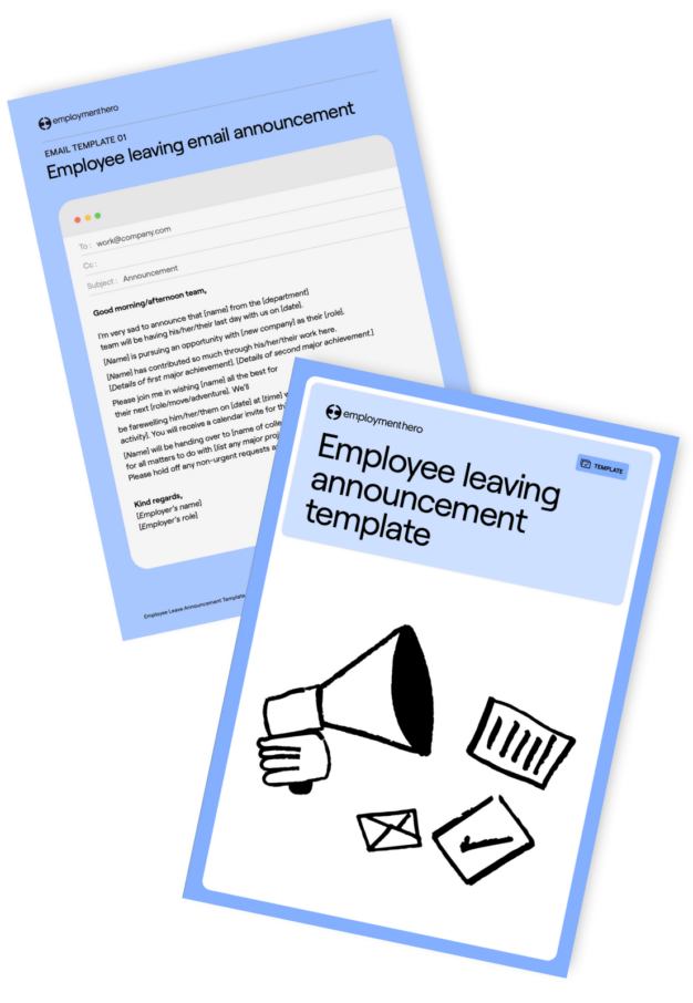 Employee leaving announcement template.