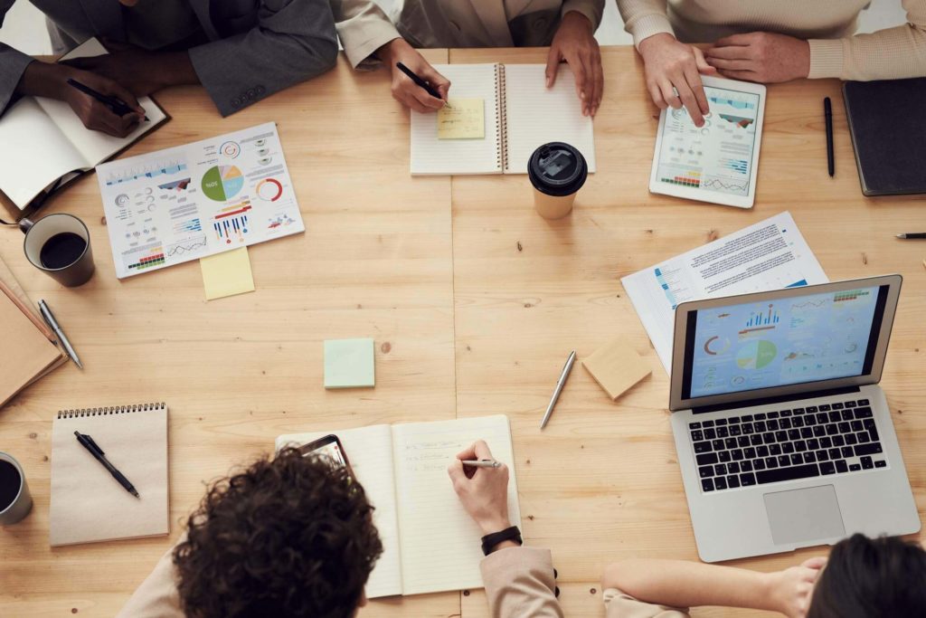 Image showing a team analysing patterns in the workplace 