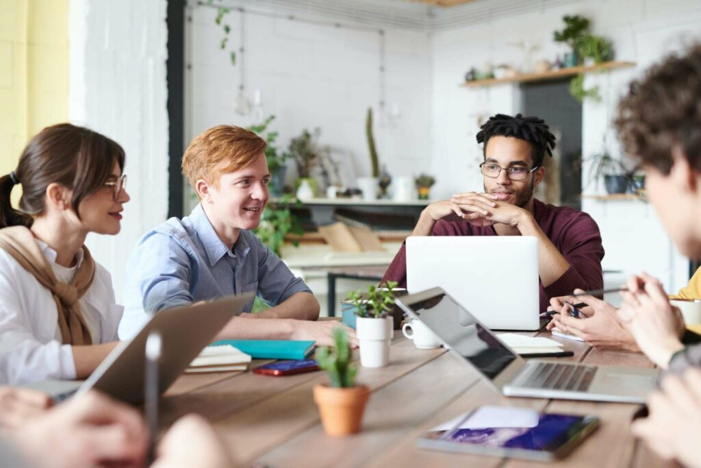 Image showing a team having a discussion at work