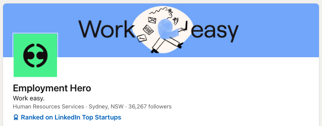 Employment Hero’s cover image and logo.