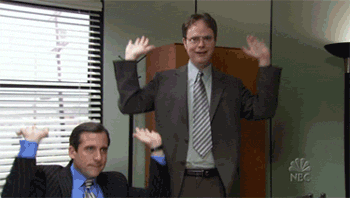 Co-workers dancing together