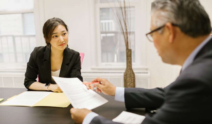 employees having a discussion in the meeting room