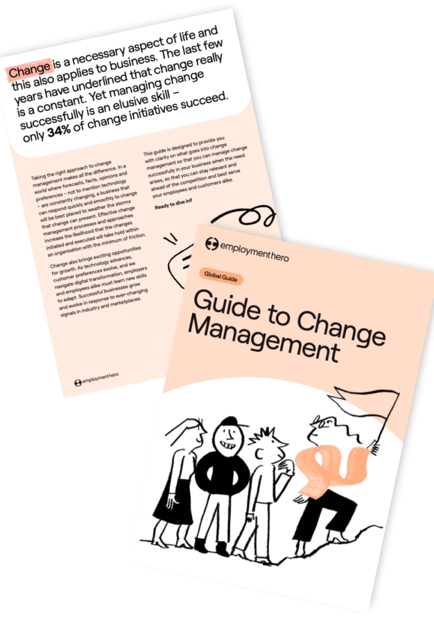 Screenshots of Change management Guide front pages