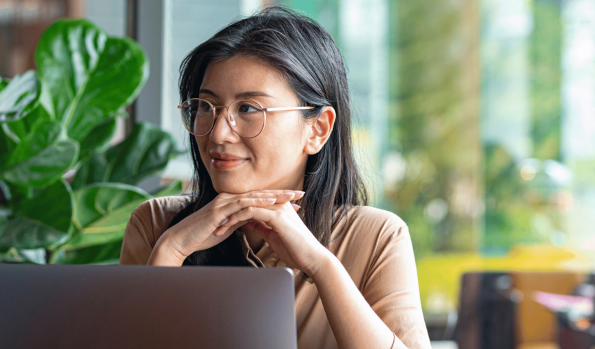 image of a woman on a laptop