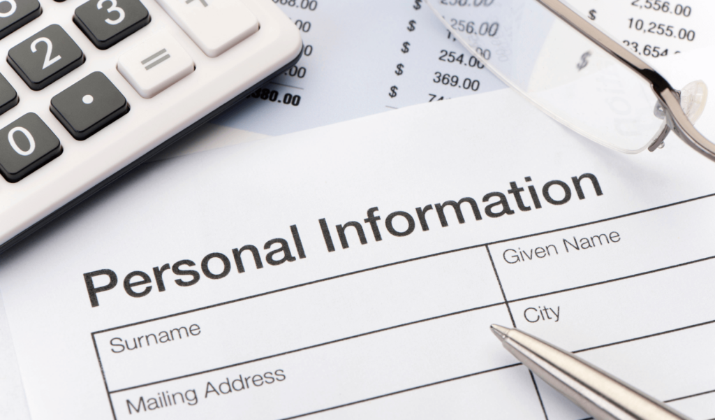 a personal information form