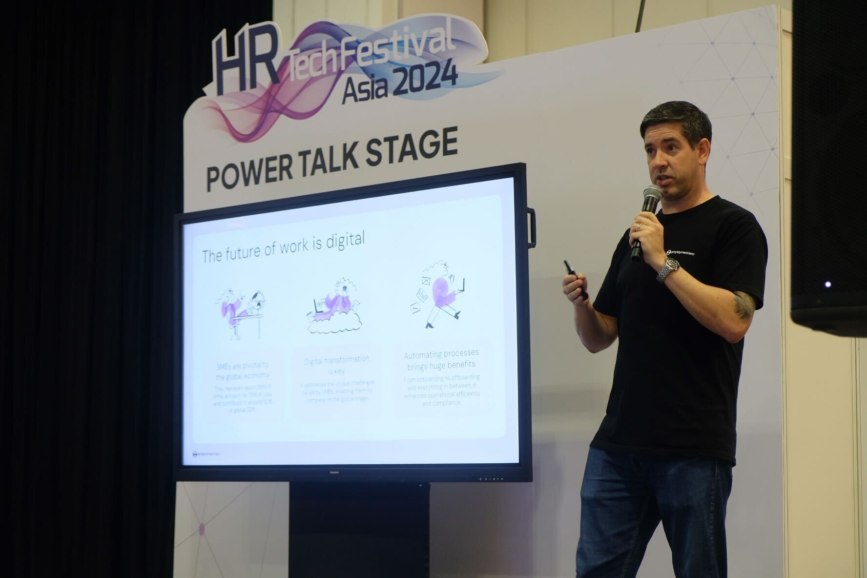 Our Managing Director giving a presentation at the event