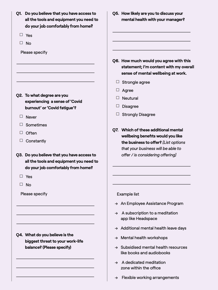 How the employee wellness survey looks like