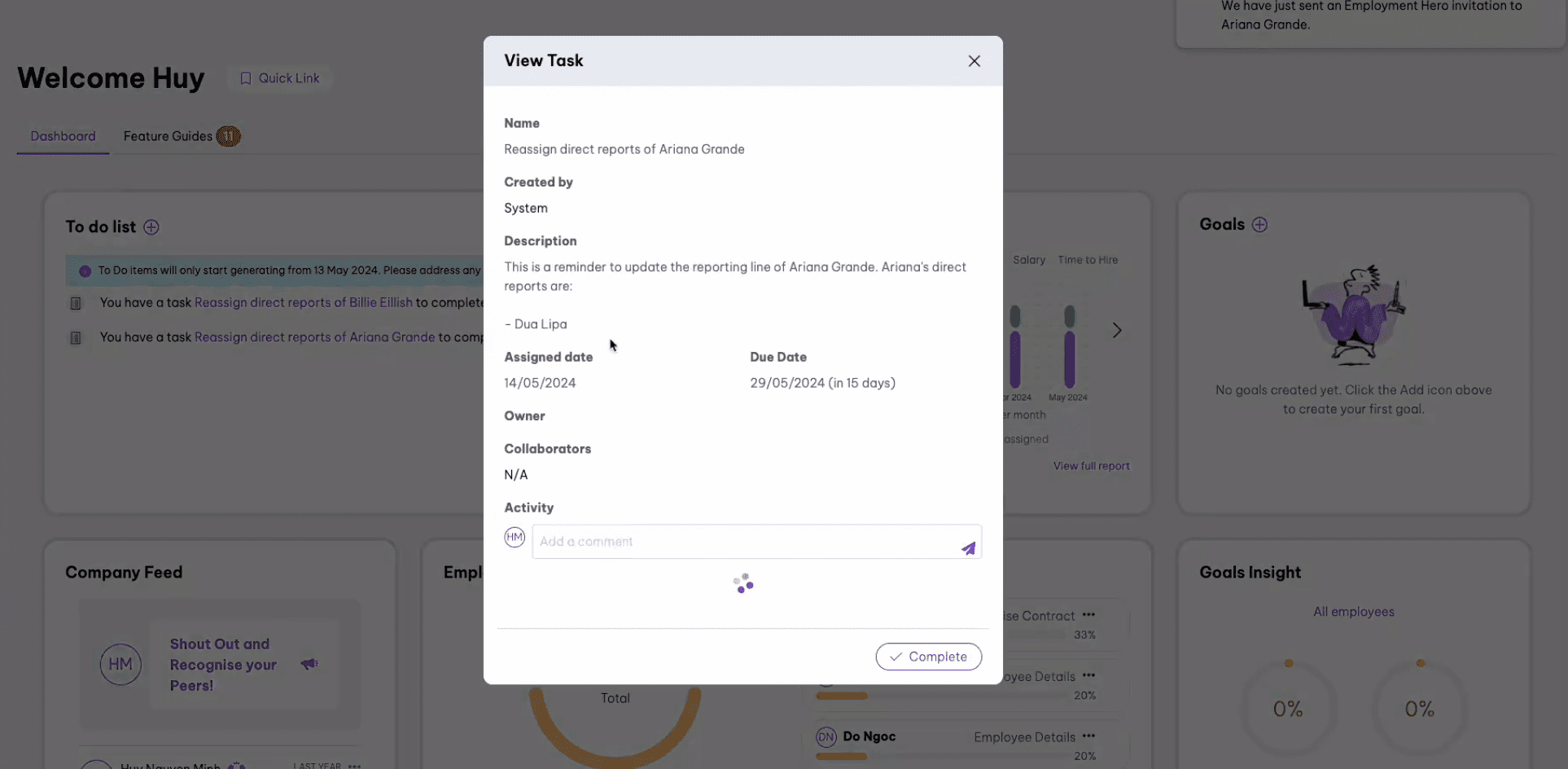 reassign direct reports - terminated managers