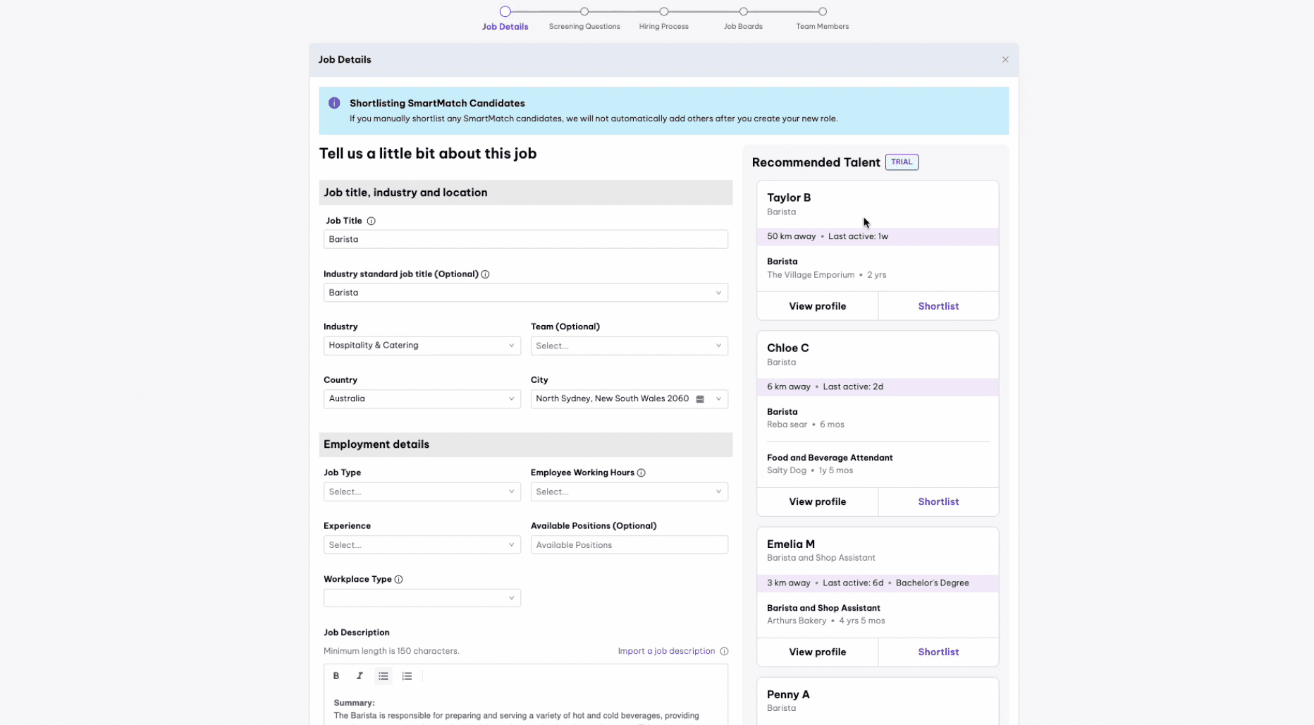 smartmatch recommendations