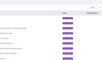 Screenshot of Employment Hero policies