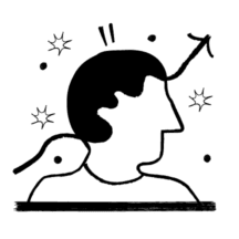 illustration of a human witha graph