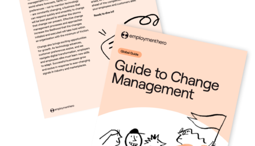 Screenshots of Change management Guide front pages