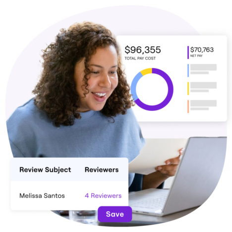 Lady navigating through the payslips function of the Employment Hero app on her computer